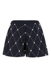 Midnight blue wool blend shorts -  | Wise