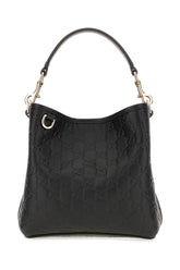 Black leather small GG Emblem bucket bag -  | Wise