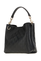 Black leather small GG Emblem bucket bag -  | Wise