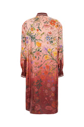 Printed silk shirt dress -  | Wise