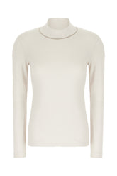 Ivory stretch cotton sweater -  | Wise
