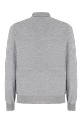 Melange grey cashmere polo shirt -  | Wise