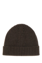 Dark brown cashmere beanie hat -  | Wise