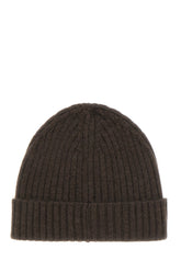 Dark brown cashmere beanie hat -  | Wise