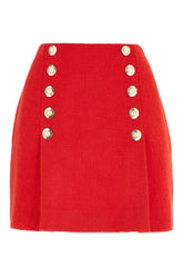 Red wool blend skirt -  | Wise