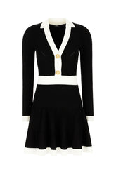 Two-tone viscose blend dress -  | Wise