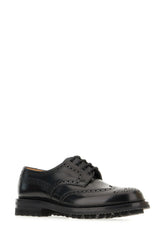 Black leather Pherson lace-up shoes -  | Wise