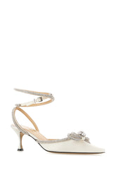 White satin Double bow pumps -  | Wise