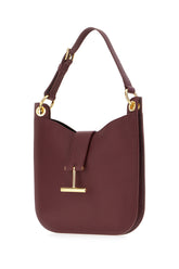 Plum leather small Tara shoulder bag -  | Wise
