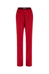 Red stretch silk pants -  | Wise