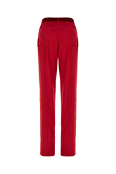Red stretch silk pants -  | Wise
