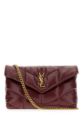 Borsa a spalla Puffer mini in pelle bordeaux -  | Wise