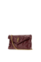 Borsa a spalla Puffer mini in pelle bordeaux -  | Wise