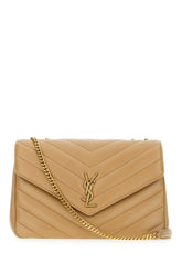 Borsa a spalla Lou Lou grande in pelle beige -  | Wise