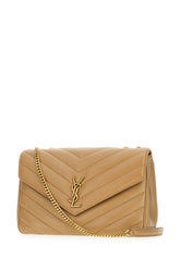 Borsa a spalla Lou Lou grande in pelle beige -  | Wise