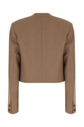 Biscuit wool blend blazer -  | Wise