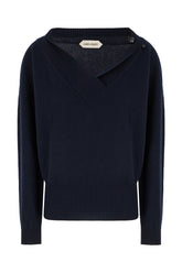 Maglione in lana blu notte -  | Wise