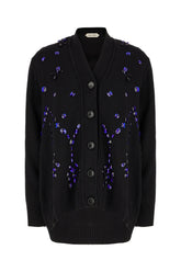 Cardigan in misto lana nera -  | Wise
