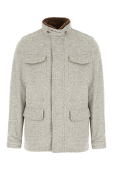Grey wool blend jacket -  | Wise