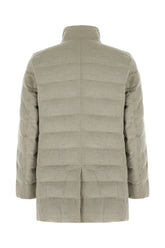 Melange grey wool blend padded jacket -  | Wise