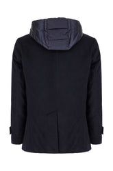 Midnight blue wool and polyester padded jacket -  | Wise
