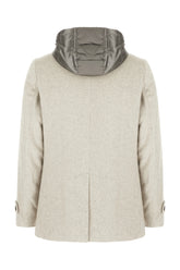 Melange grey wool and polyester padded jacket -  | Wise
