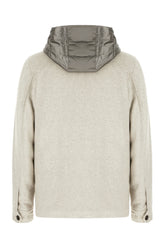 Melange grey wool and polyester padded jacket -  | Wise
