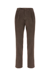 Brown stretch lyocell blend pants -  | Wise