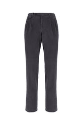 Dark grey stretch lyocell blend pants -  | Wise