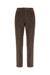Brown stretch cotton pants -  | Wise