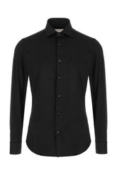 Camicia in nylon stretch nero -  | Wise