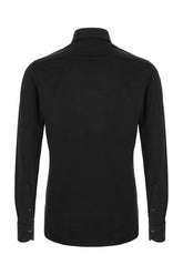 Camicia in nylon stretch nero -  | Wise