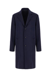 Navy blue wool blend coat -  | Wise