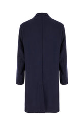 Navy blue wool blend coat -  | Wise