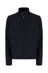 Midnight blue wool blend jacket -  | Wise