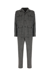 Melange grey stretch wool blend suit -  | Wise