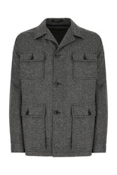 Melange grey stretch wool blend suit -  | Wise