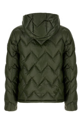 Bottle green nylon down jacket -  | Wise