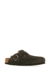 Dark brown shearling Boston VL slippers -  | Wise