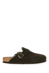 Dark brown shearling Boston VL slippers -  | Wise