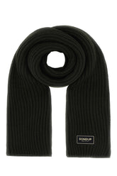 Bottle green wool and acrylic scarf -  | Wise