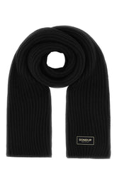 Black wool and acrylic scarf -  | Wise