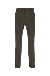 Dark green stretch cotton pants -  | Wise