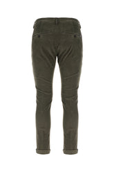 Olive green stretch cotton pants -  | Wise