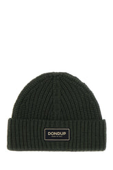 Dark green wool and acrylic beanie hat -  | Wise