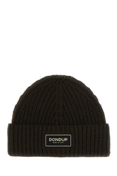 Dark brown wool and acrylic beanie hat -  | Wise