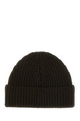 Dark brown wool and acrylic beanie hat -  | Wise