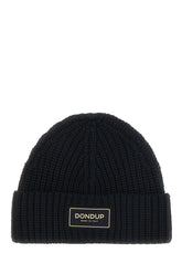 Black wool and acrylic beanie hat -  | Wise