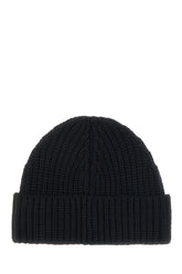 Black wool and acrylic beanie hat -  | Wise