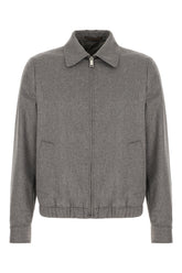 Grey stretch wool blend jacket -  | Wise